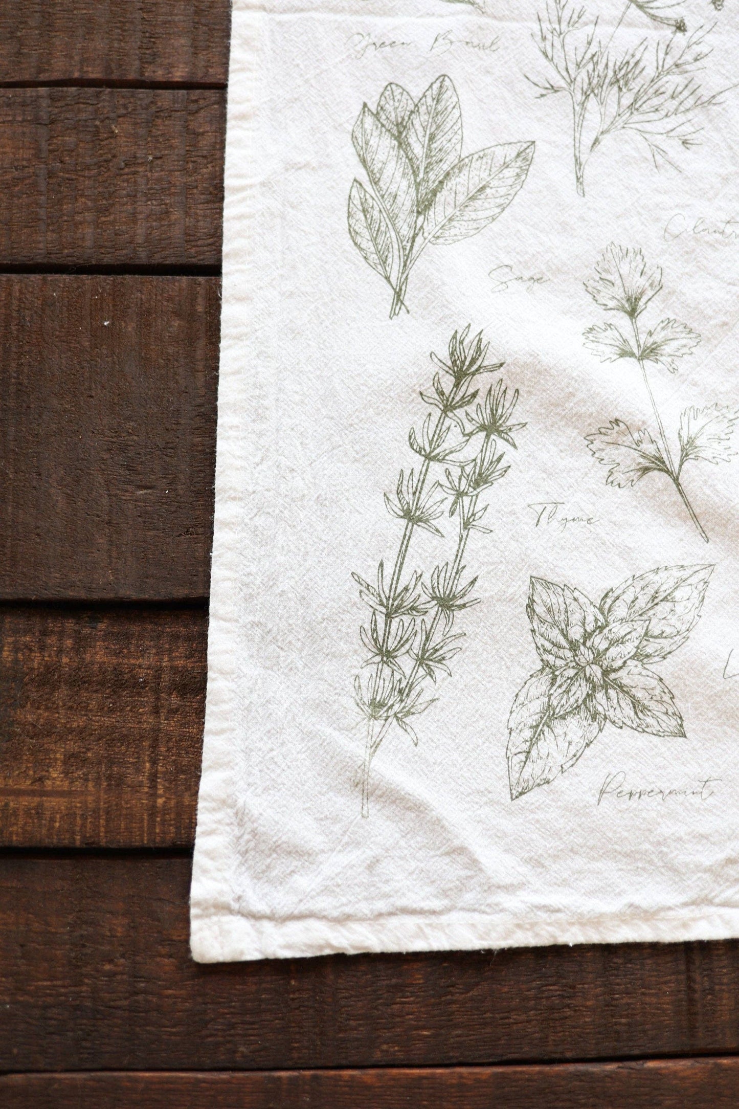 Highland Ridge | Handmade Home Decor - Kitchen Herbs Tea Towel