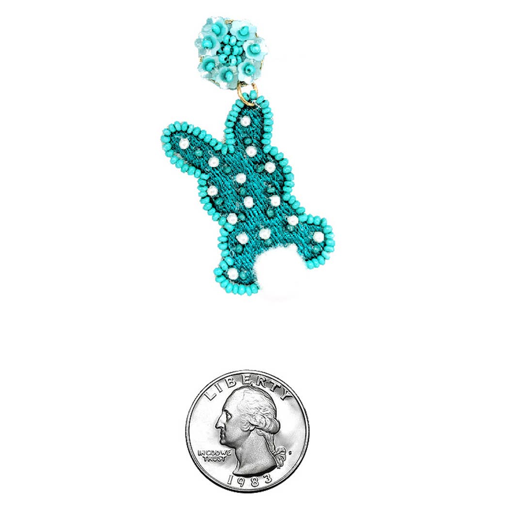 Fashion City - Colorful Beads Easter Bunny Drop Hook Earrings