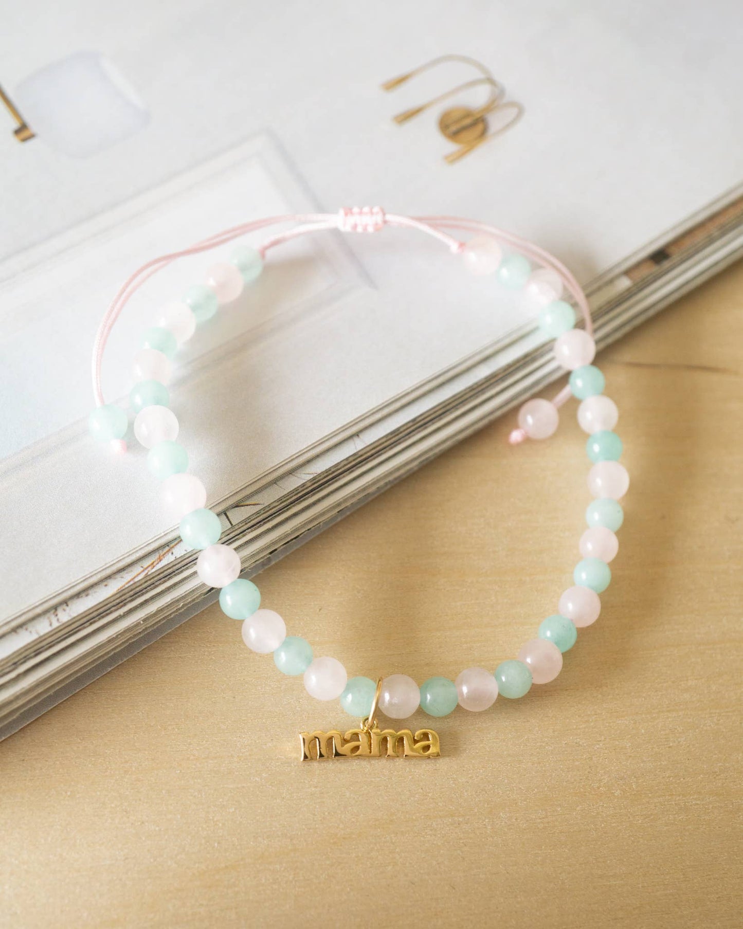 Kindred Row - Rose Quartz + Amazonite Crystal Mama Bracelet