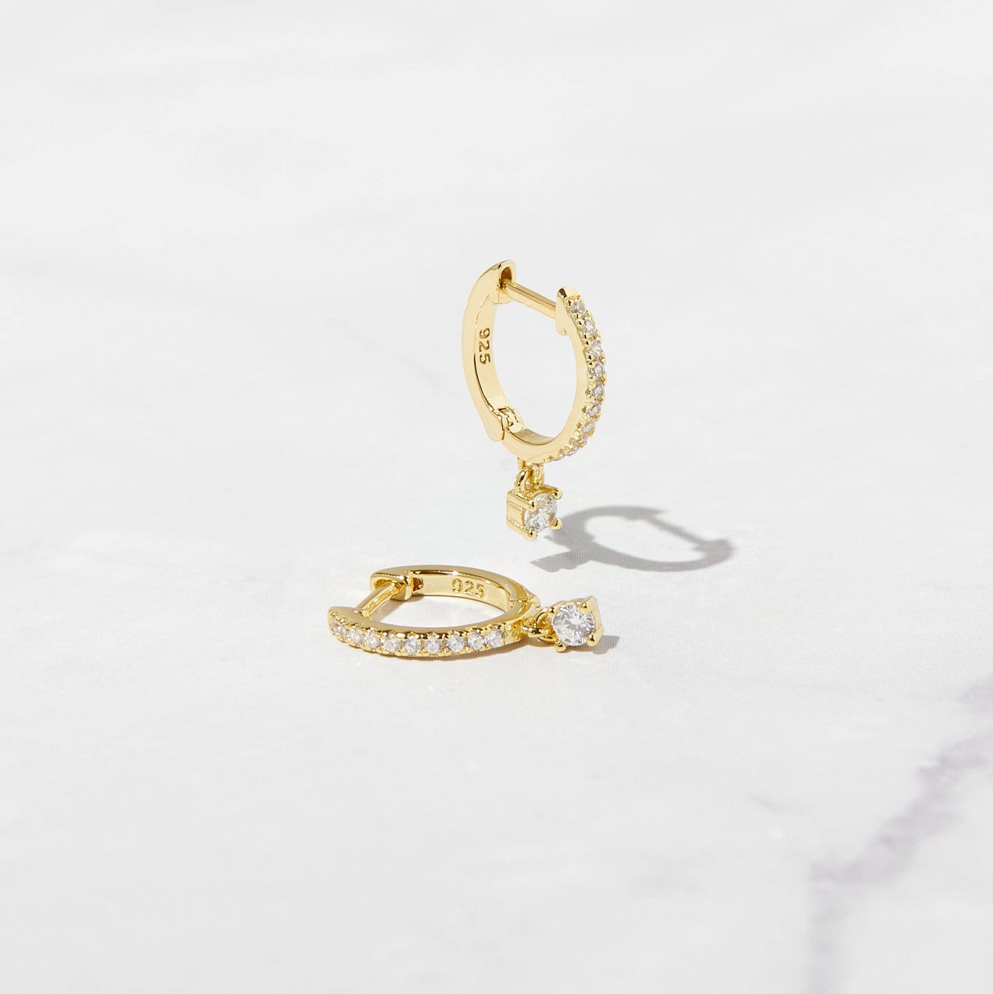 Sami Jewels - Pavé Charm Huggies - Gold