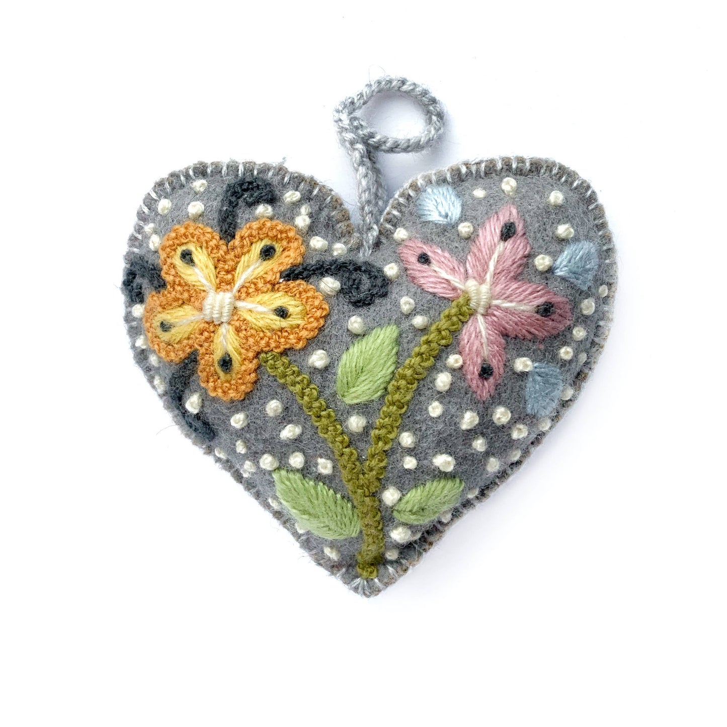 Ornaments 4 Orphans - Colorful Embroidered Heart Ornament