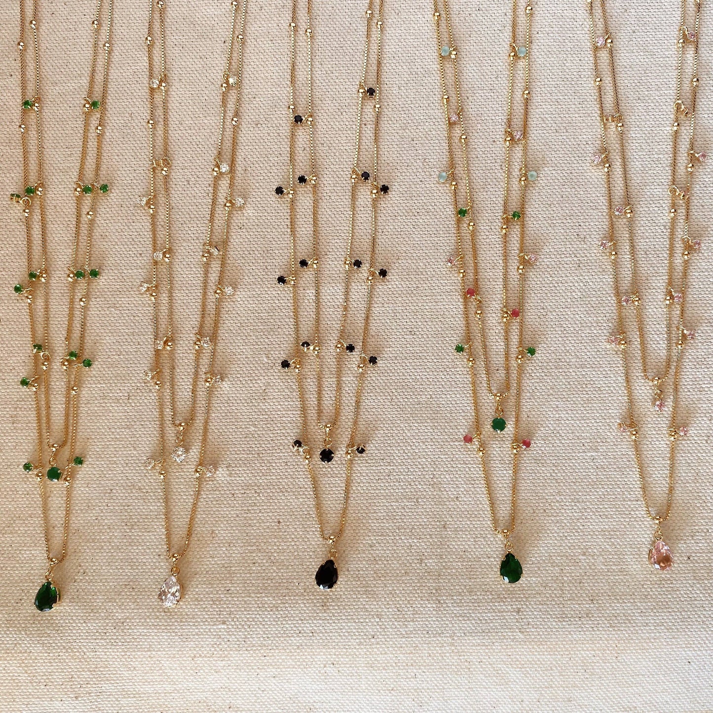 GoldFi - 18k Gold Filled Layered Necklace Details In Cubic Zirconia Stones