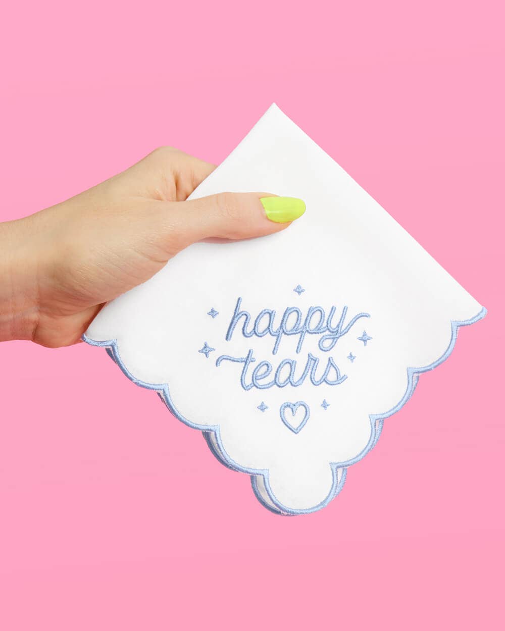 xo, Fetti - Happy Tears Embroidered Handkerchief