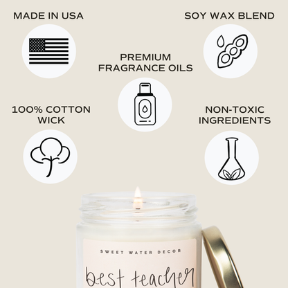 Sweet Water Decor - Best Teacher Ever - 9 oz. Soy Candle