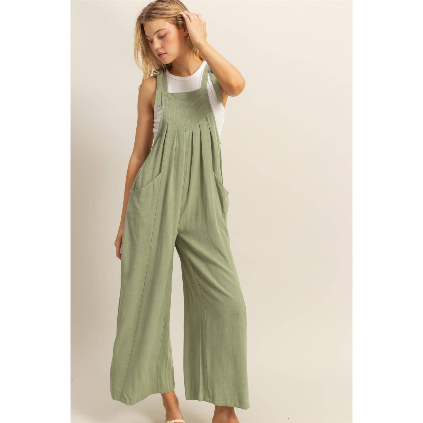 HYFVE - HF25C822-Self-Tie Shoulder Straps Jumpsuit