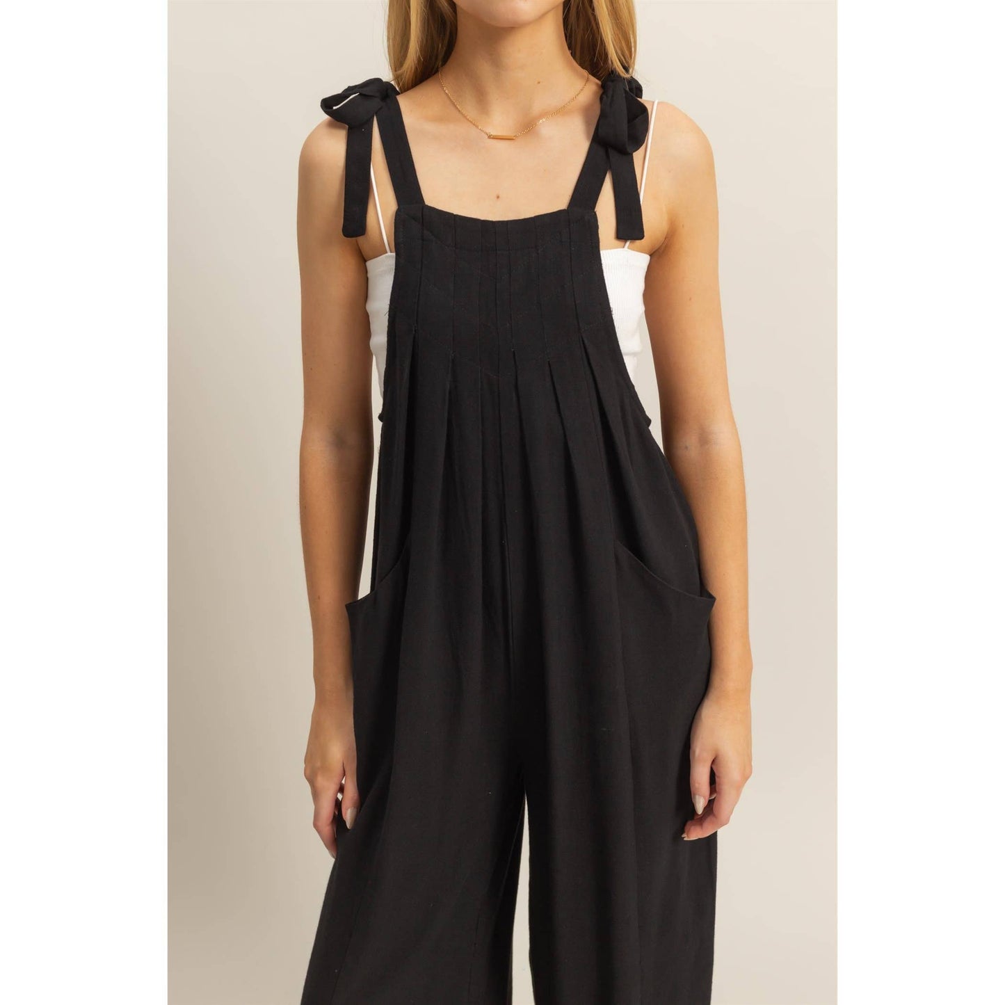 HYFVE - HF25C822-Self-Tie Shoulder Straps Jumpsuit