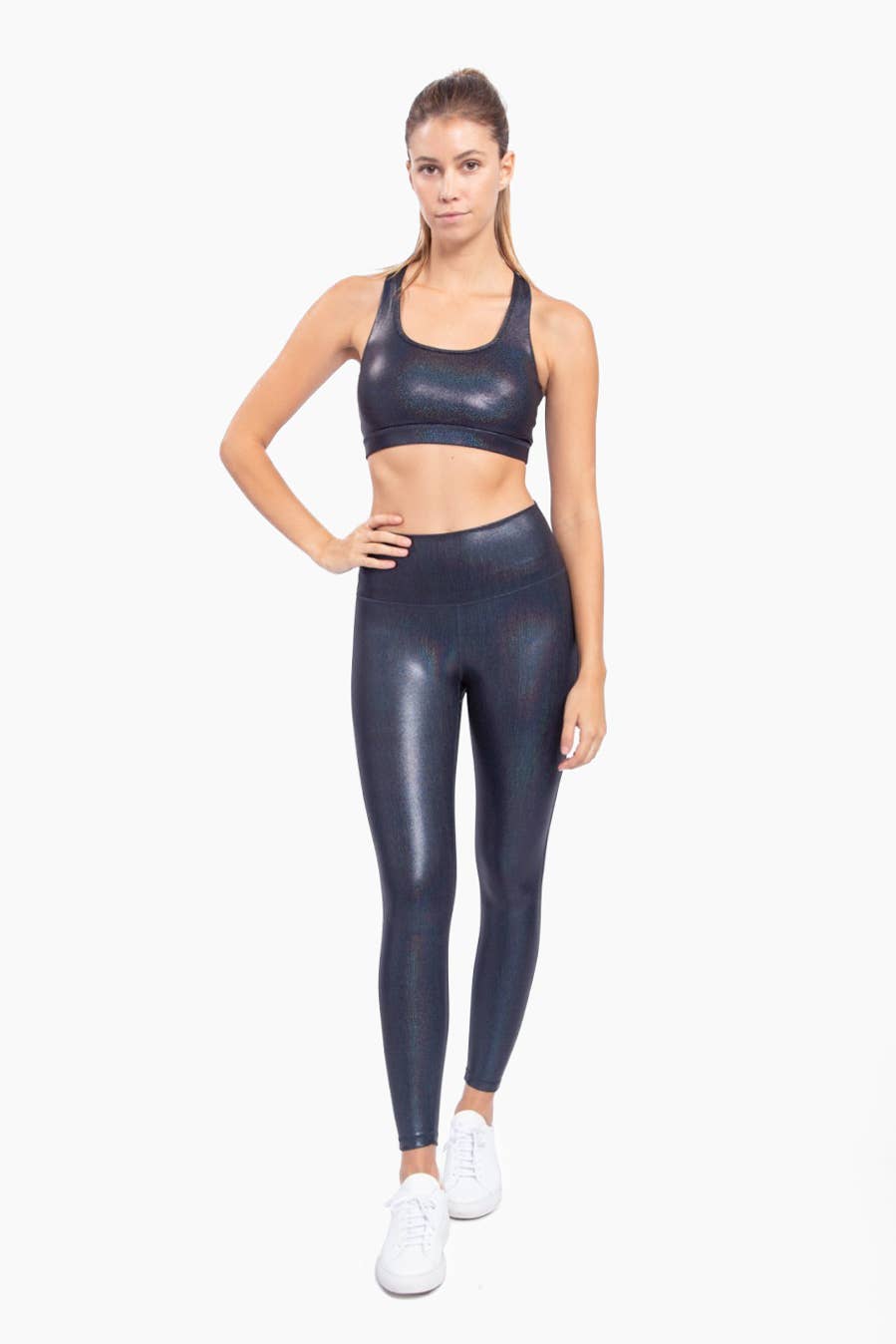Mono B - Iridescent Holo Foil High-Waisted Leggings