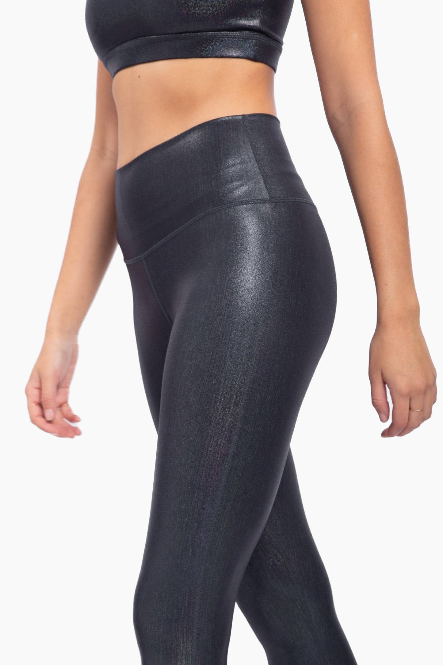 Mono B - Iridescent Holo Foil High-Waisted Leggings