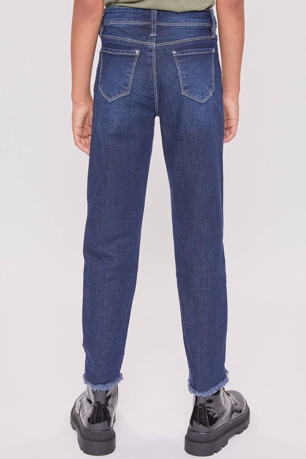 YMI - Girls High-Rise Exposed Button Straight Leg Jean