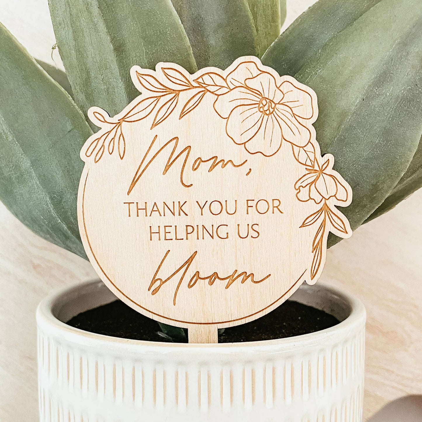 Knotty Design Co. - Thanks For Helping Us Bloom Mother's Day Plant Stake