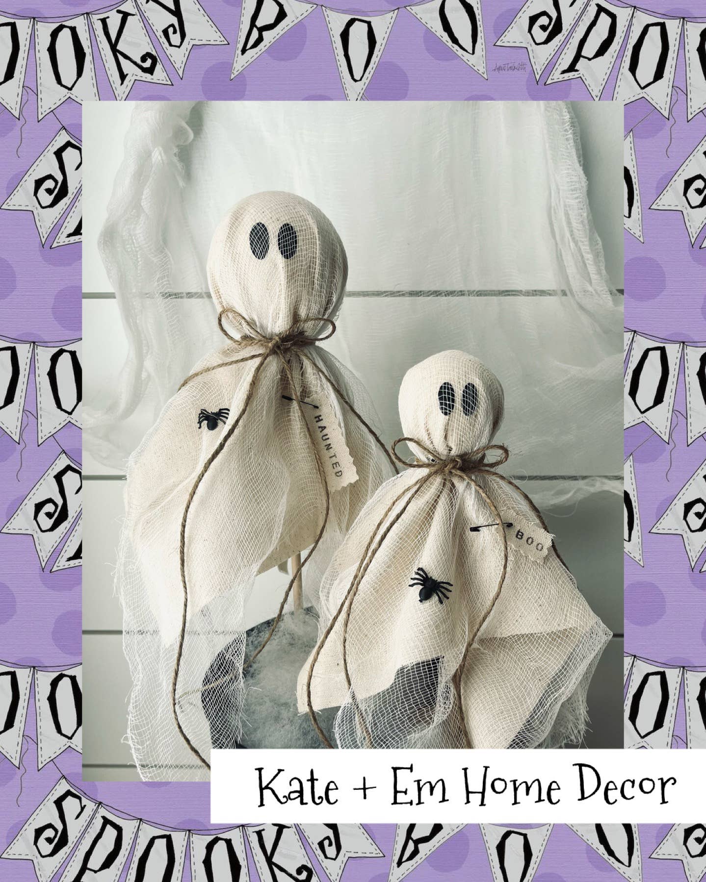 Kate + Em - Rustic Primitive Halloween Ghost Home Decor-3 Sizes: X-Large