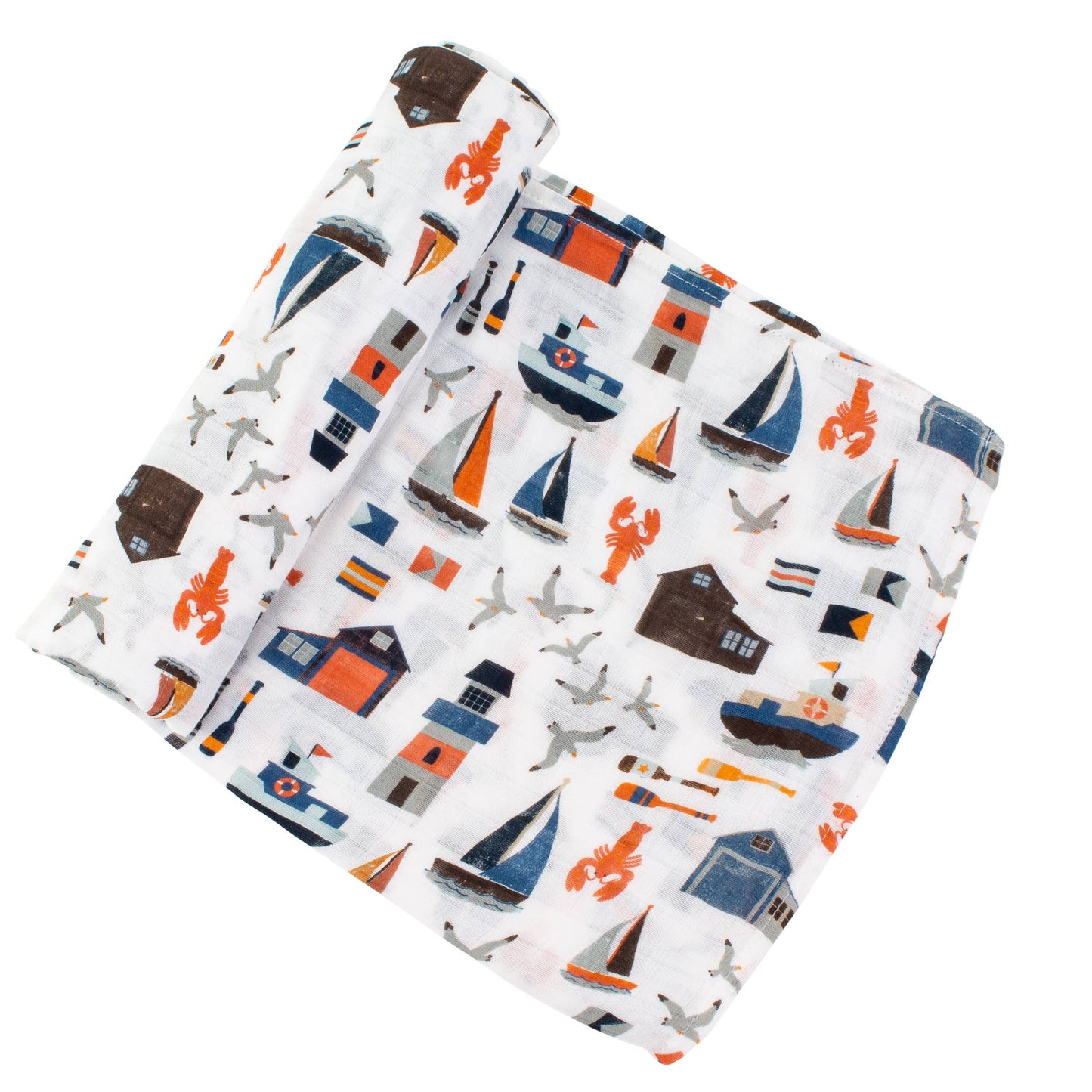 Bebe Au Lait - Nautical Single Oh-So-Soft Muslin Swaddle Blanket