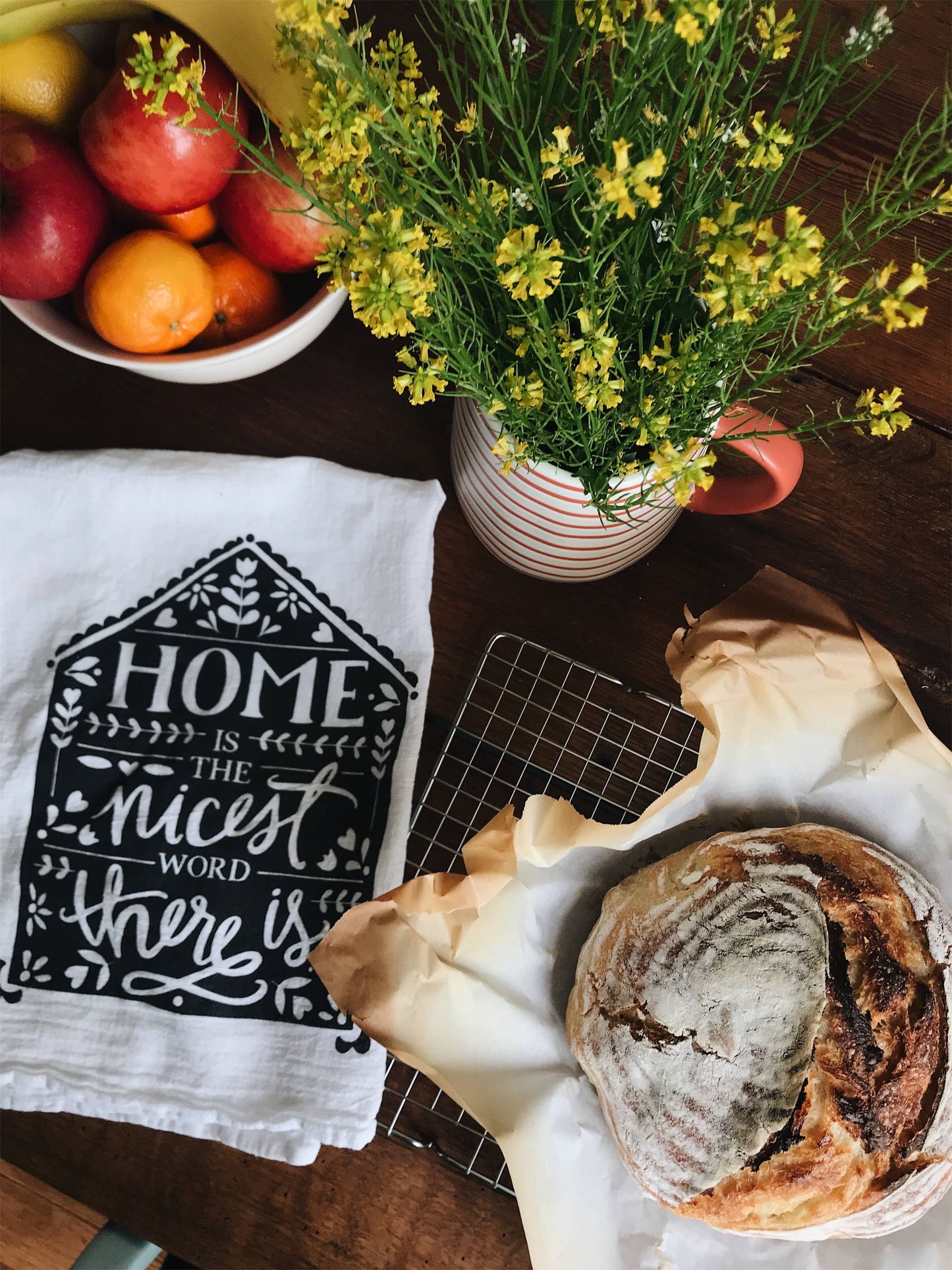 Pen & Paint - Home is the nicest word there is kitchen towel, tea towel