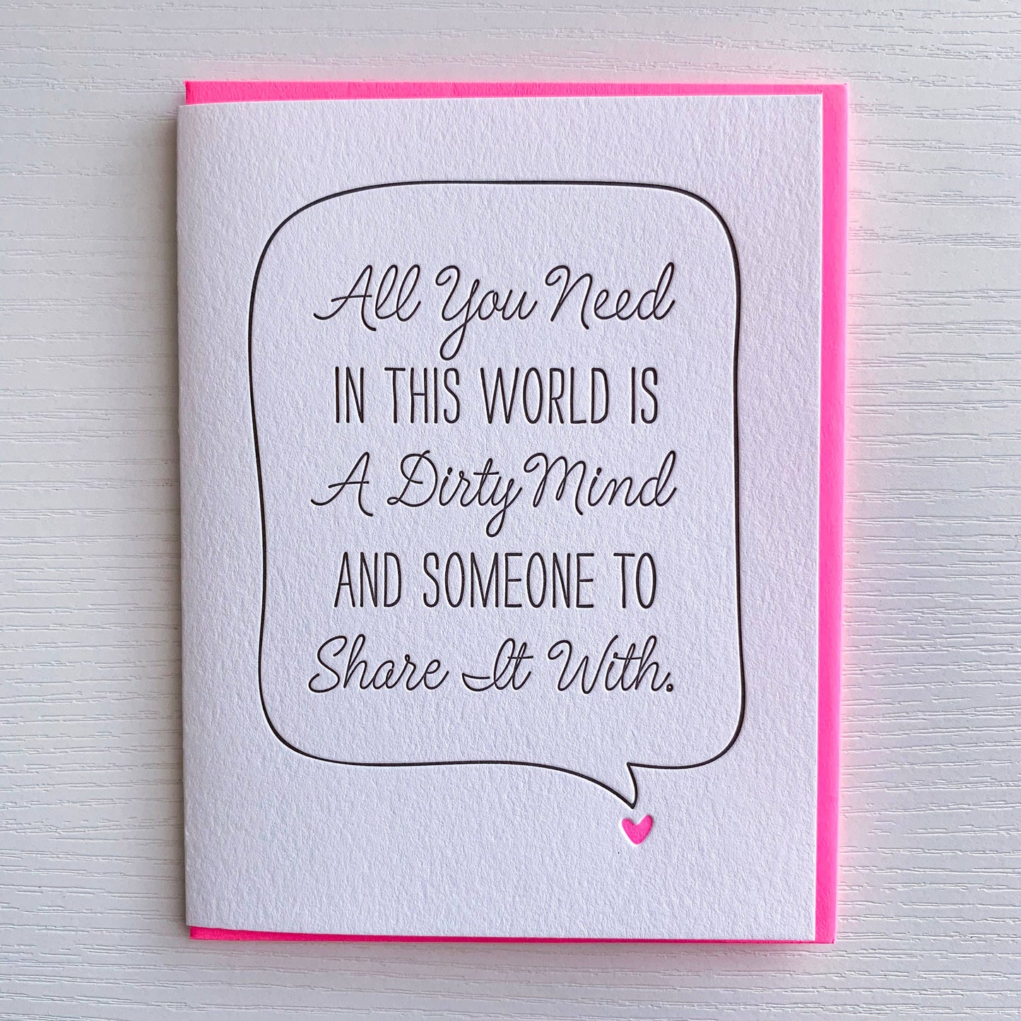 DeLuce Design - Funny Valentine's Day Card, Dirty Mind