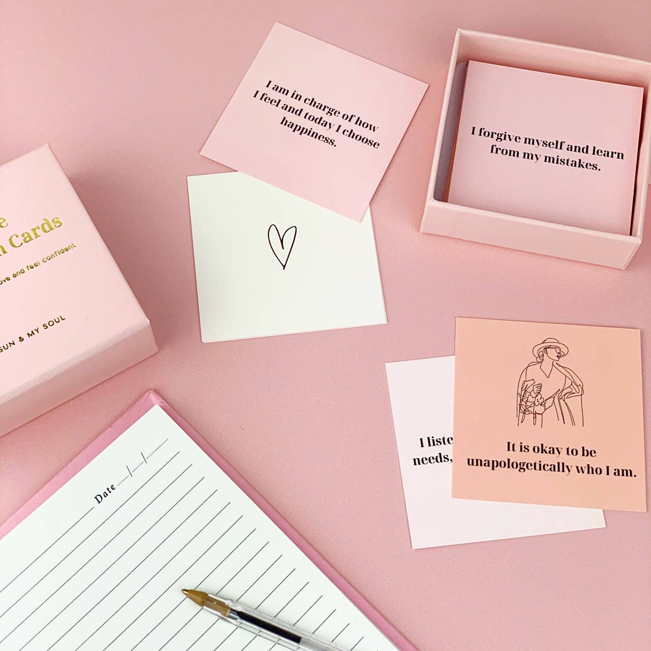 The Sun & My Soul - Self-love Affirmation Cards - Practice Self-love, Confidence