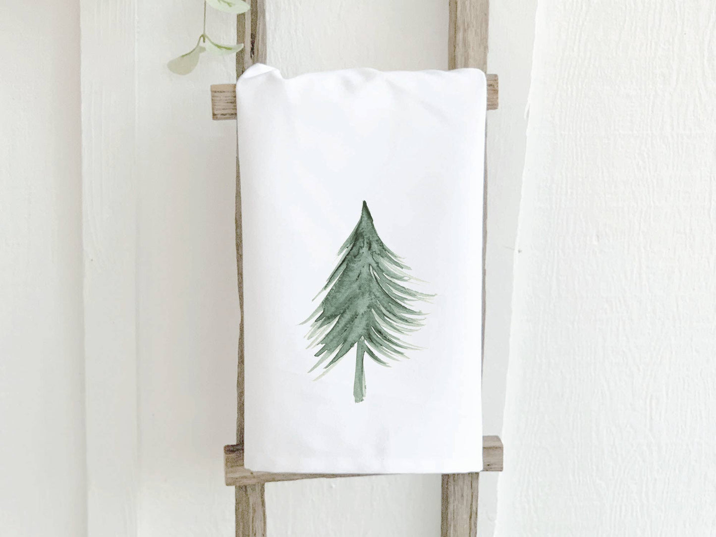 Indigo Tangerine - Evergreen Tree - Cotton Tea Towel