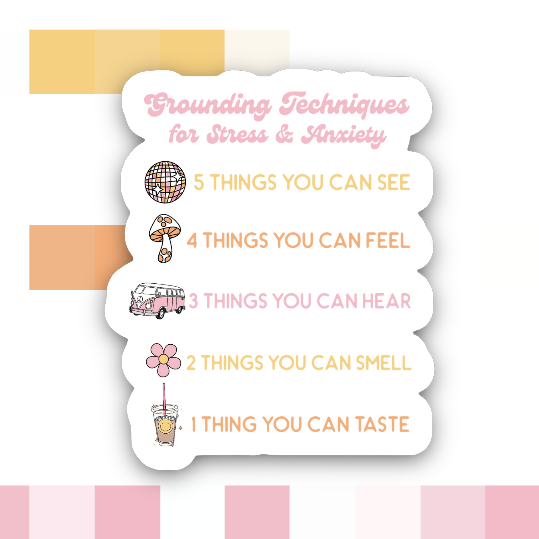 Ace the Pitmatian Co - Grounding Techniques for Mental Health Sticker