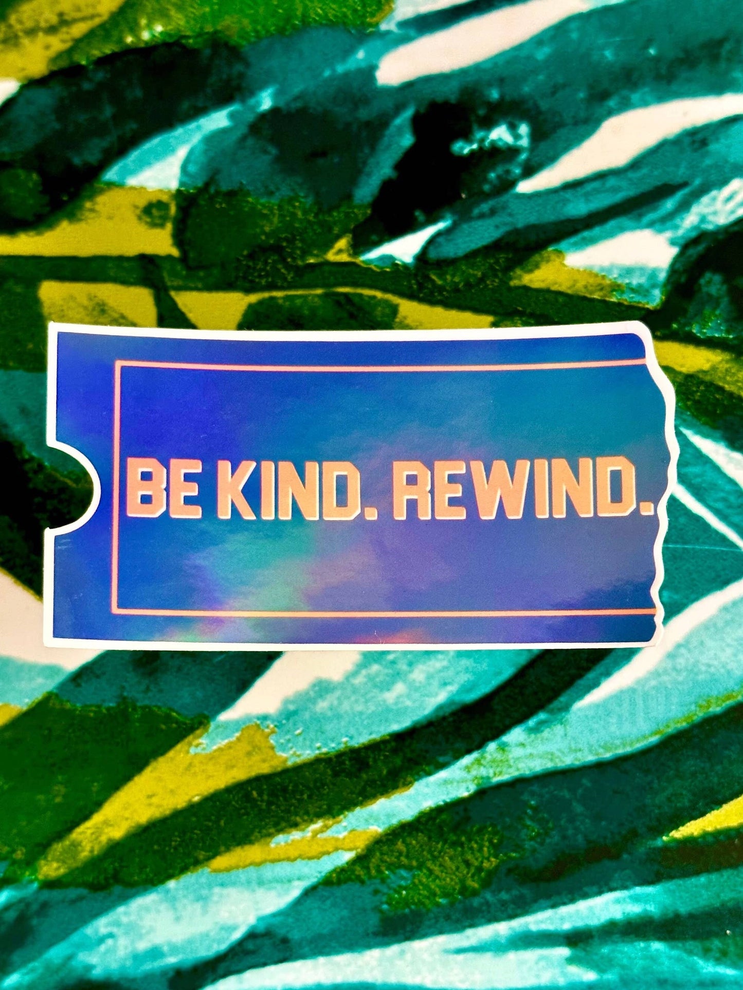 Korr Sticker Co - Be Kind, Rewind Holographic Sticker - Blockbuster