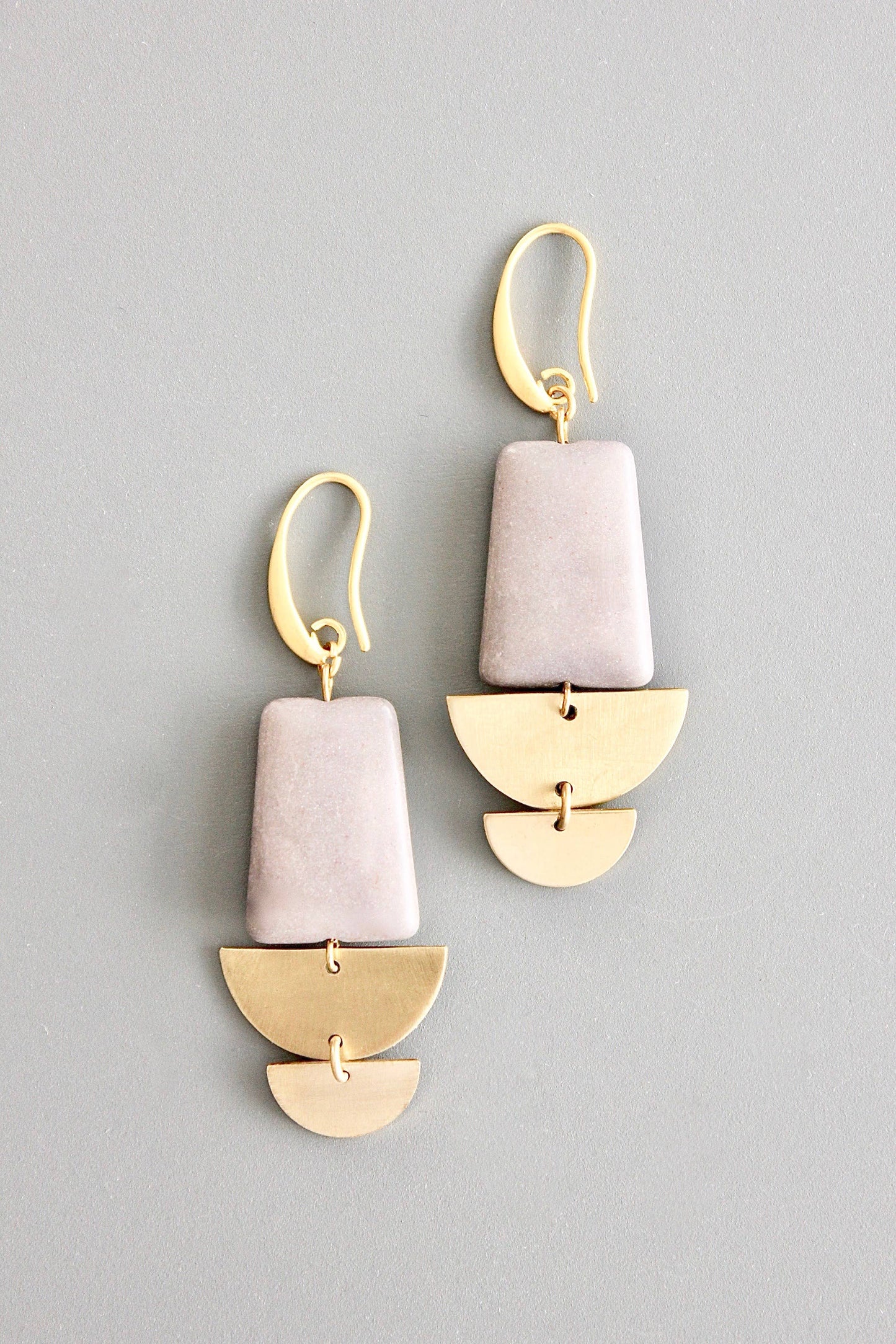 David Aubrey Jewelry - ATHE20 Magnesite and brass earrings