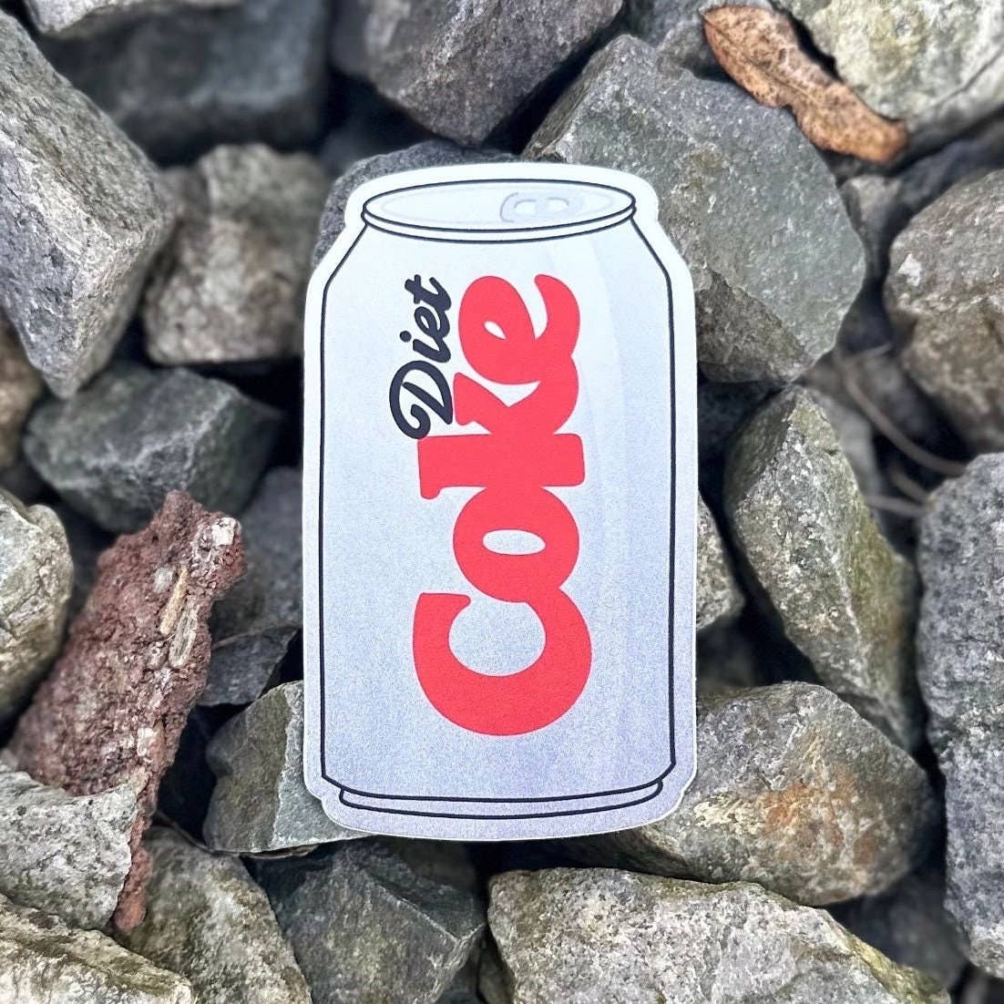 Korr Sticker Co - Diet Coke Sticker - Matte Metallic Silver Decal - Soda