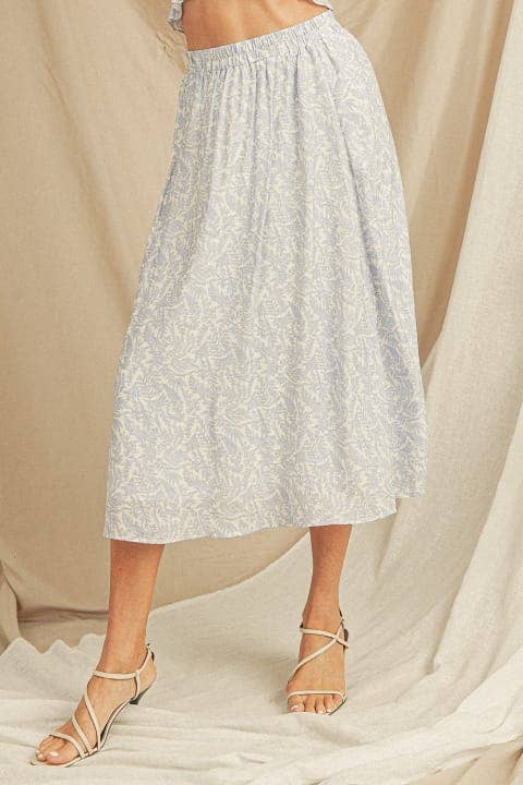 Paper Crane - Elastic Waist Midi Skirt