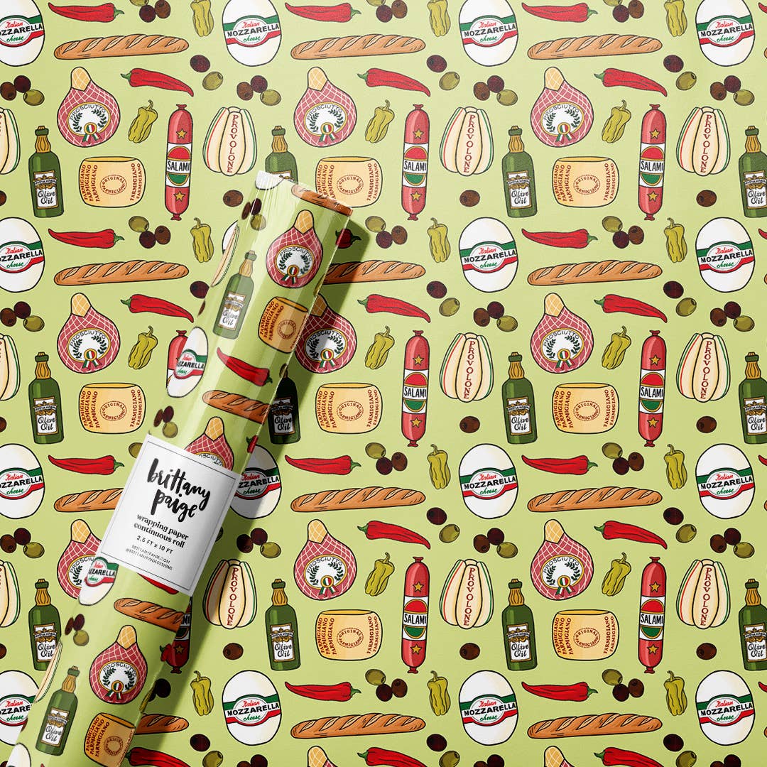 Italian Meats & Cheeses Christmas Wrapping Paper