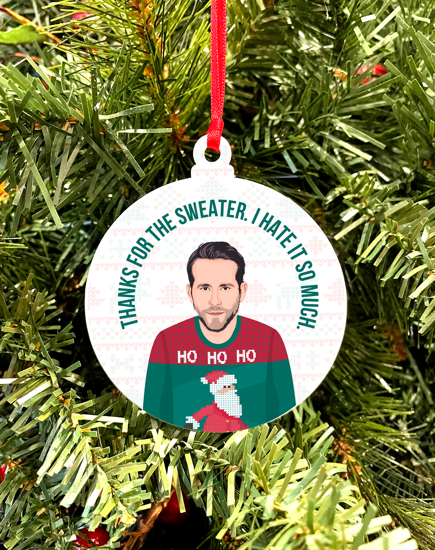 Versatile Coasters - Ryan Hates His Sweater - Tree Ornament