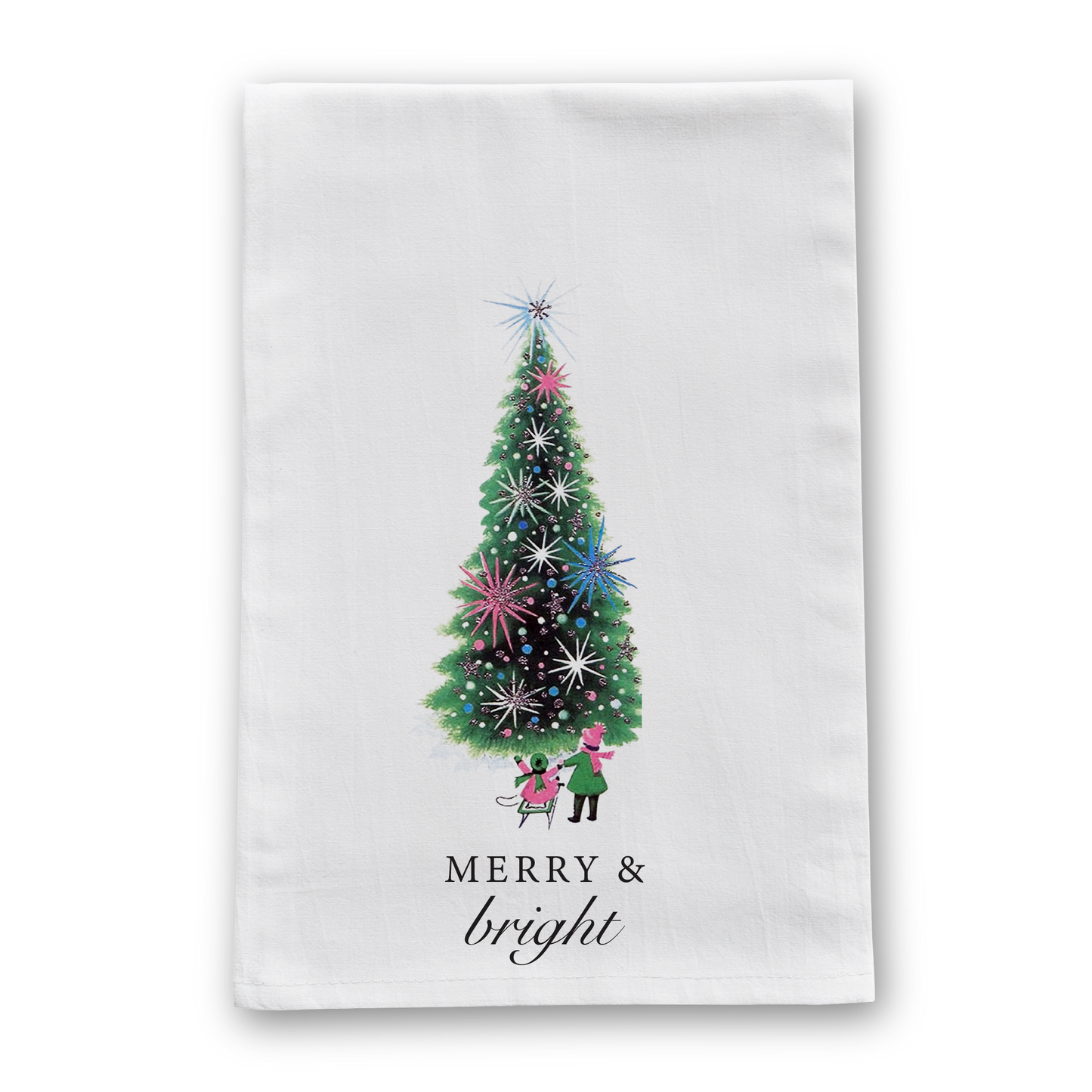 Barrel Down South - Merry and Bright Christmas Tea Towel