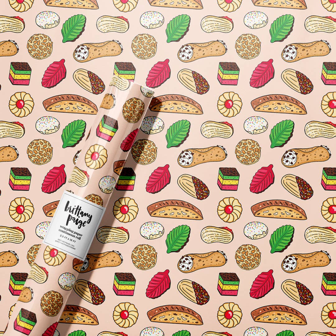 Italian Cookies & Desserts Christmas Wrapping Paper
