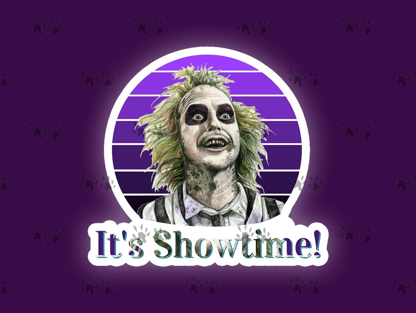 The Red Otter - Beetlejuice Its Showtime Sticker, 80's Movies, Movie Quotes, Funny, 80's Nostalgia, Laptop, Water Bottle, Tumbler, Cooler, Phone, Gift