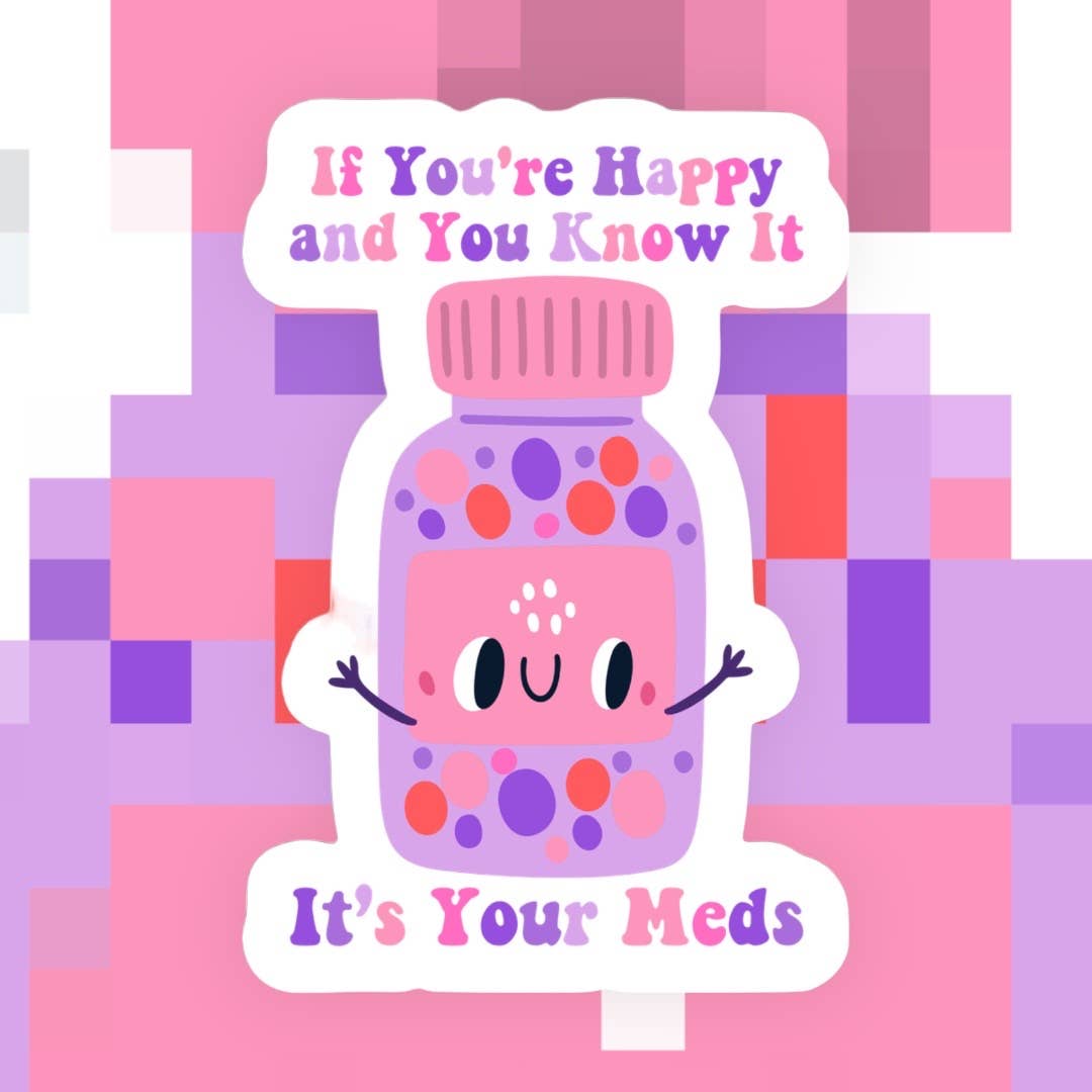 Ace the Pitmatian Co - Funny Meds Sticker