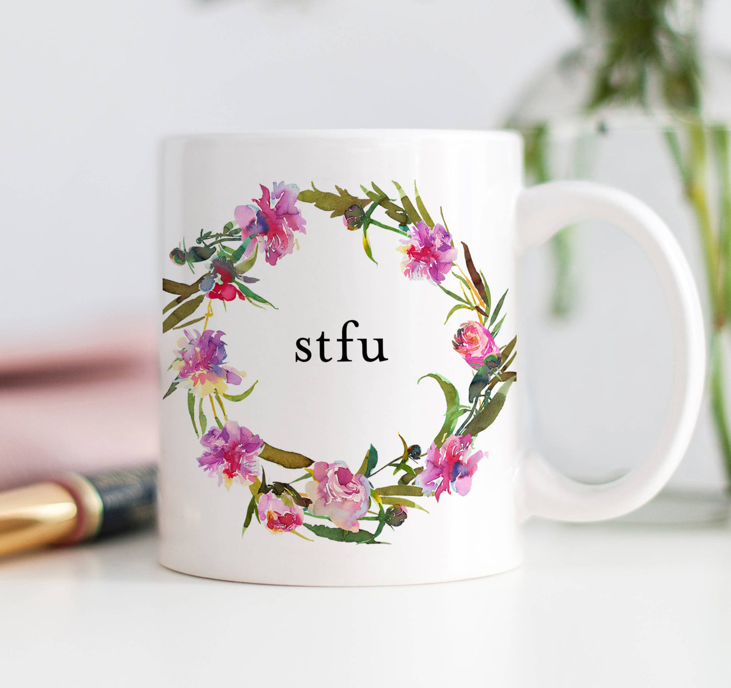 Digibuddha - STFU Mug, Shut The Fuck Up Funny Saying Quote Coffee Cup