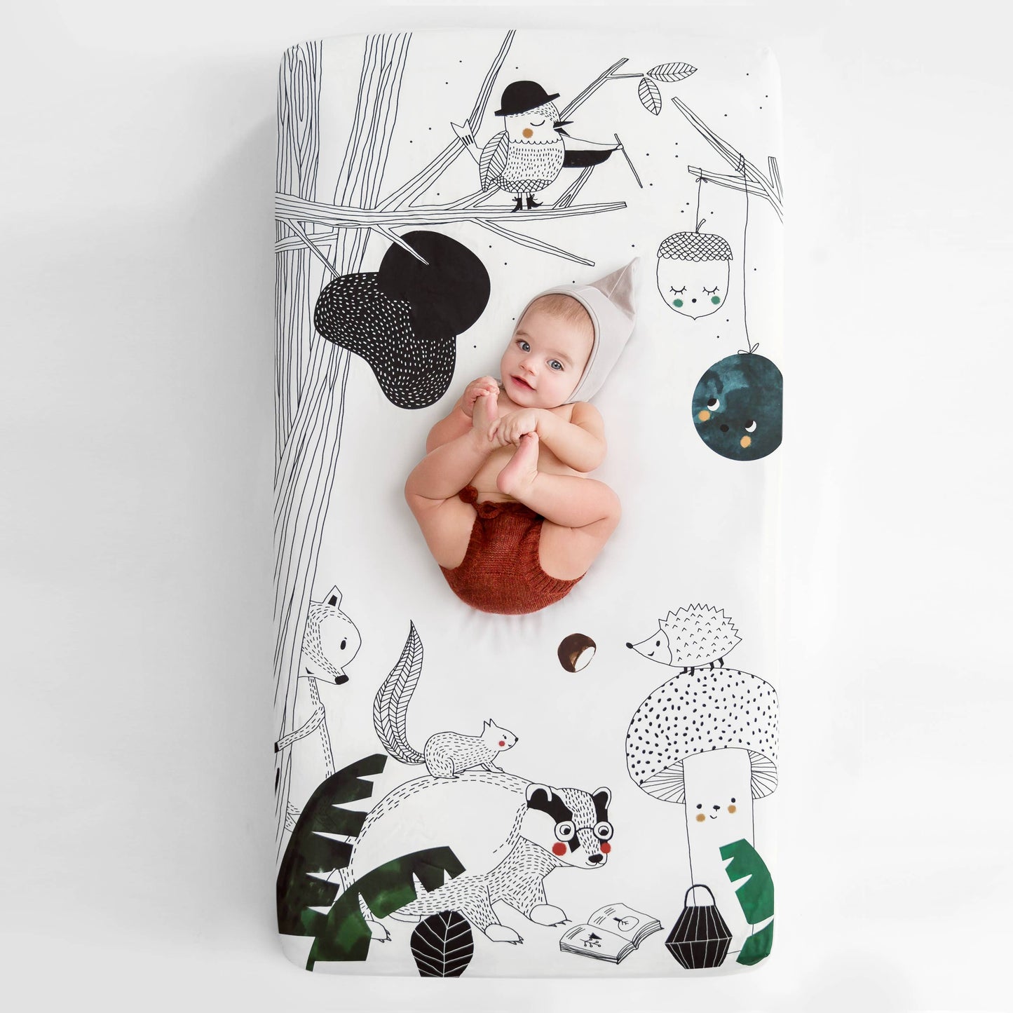Rookie Humans - UK Cot Sheet 70x140cm: Woodland Dreams