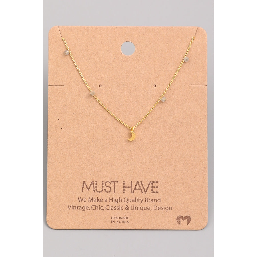 Dainty Bead Moon Necklace