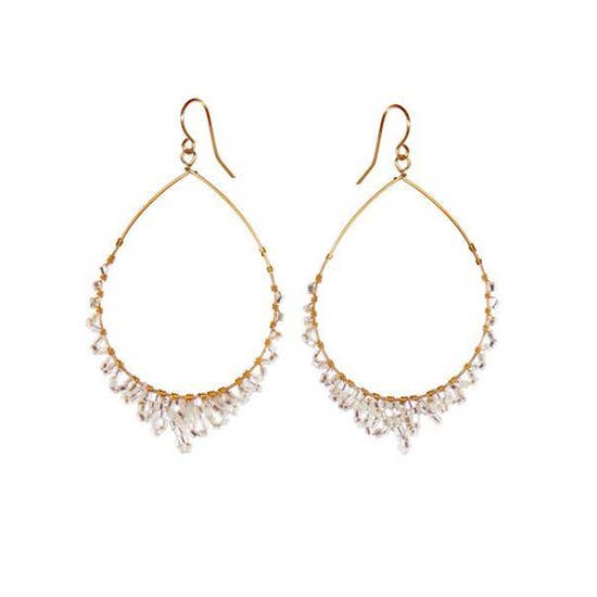 Clear Bead Chandelier Earrings