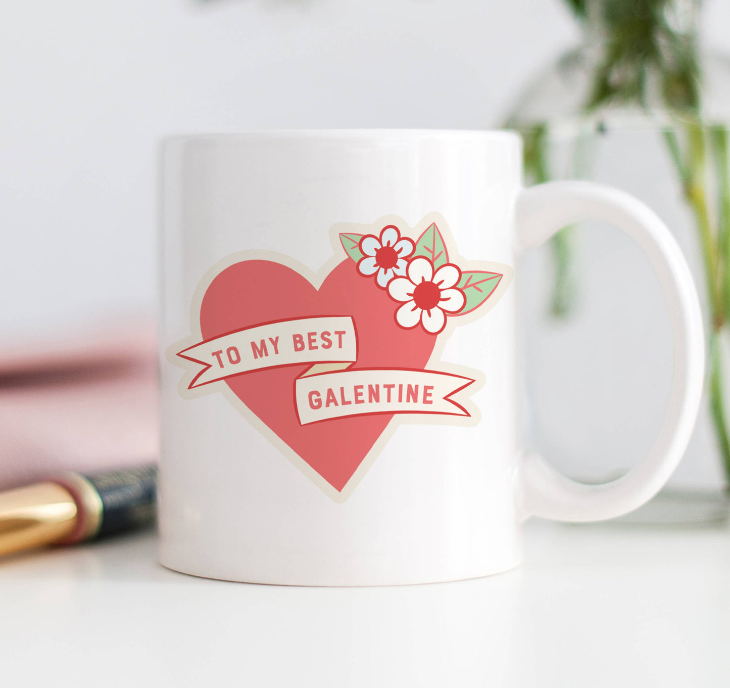 Digibuddha - To My Best Galentine Mug, Best Friend Valentine Coffee Cup
