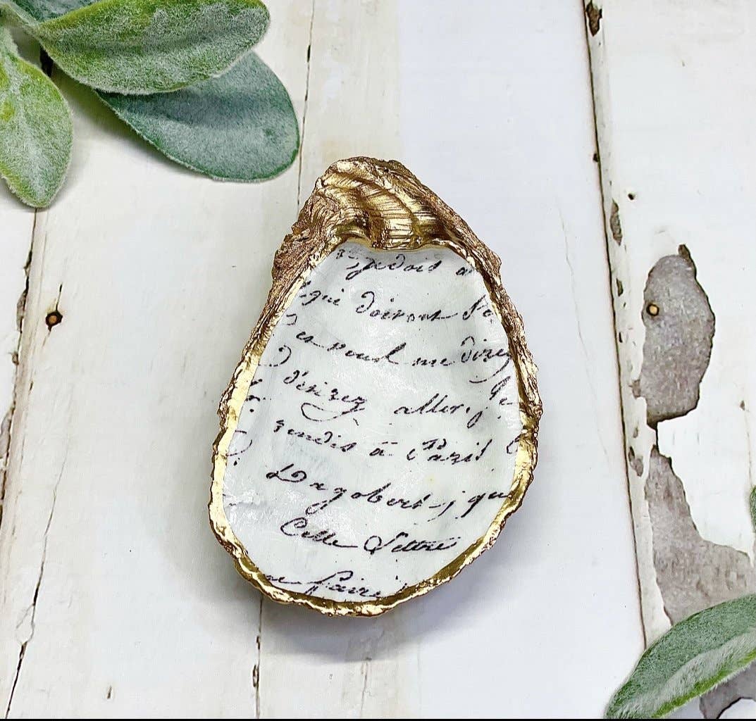 Alison Brooke Designs - French Script Oyster Trinket Dish