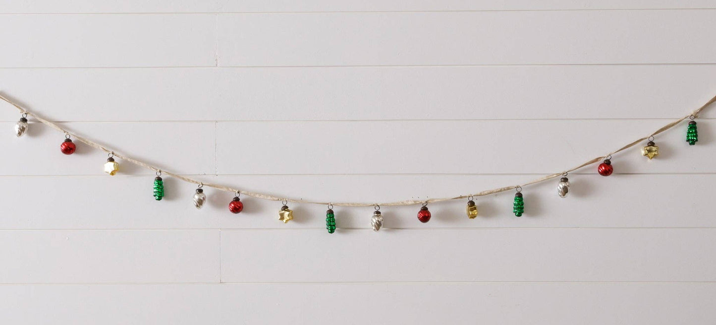 Audrey's - Mini Colored Glass Ornament Garland