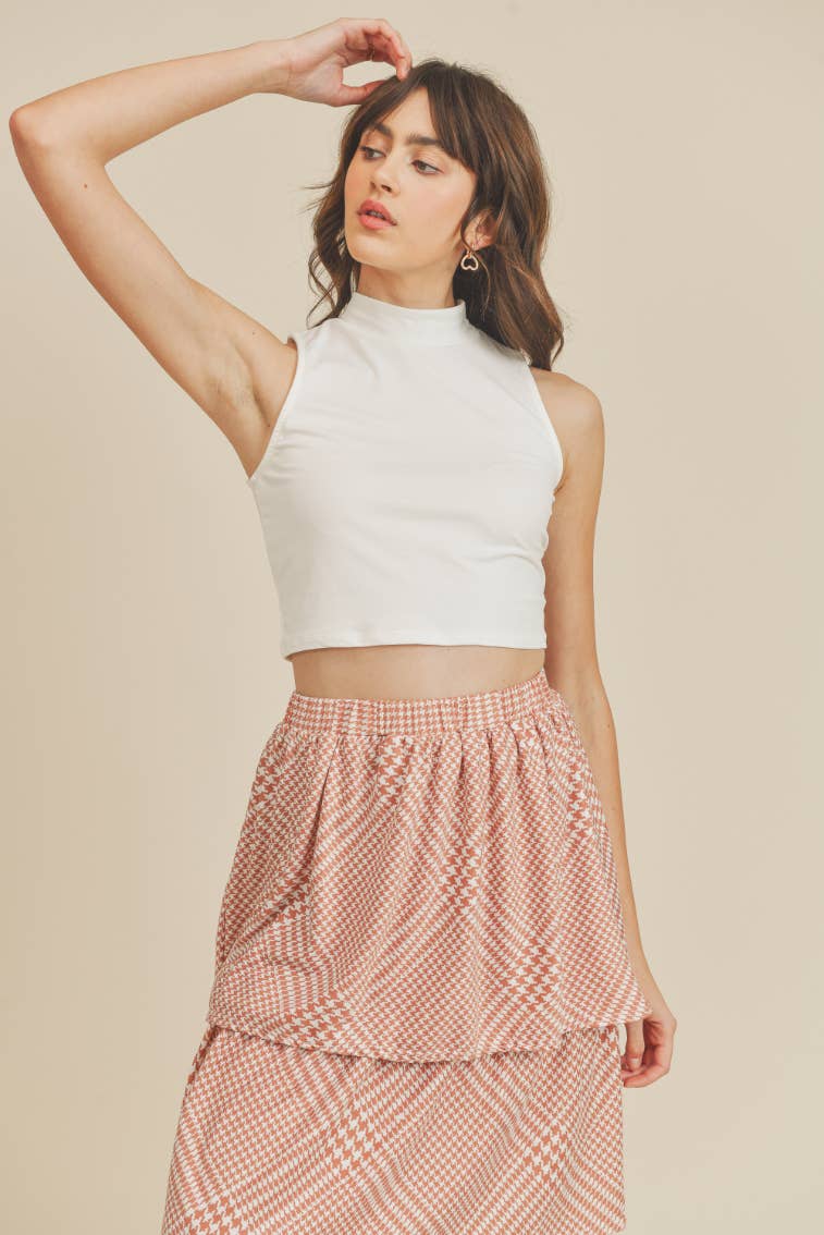 If She Loves - IST1204 Iris Mockneck Sleeveless Crop Ivory Top