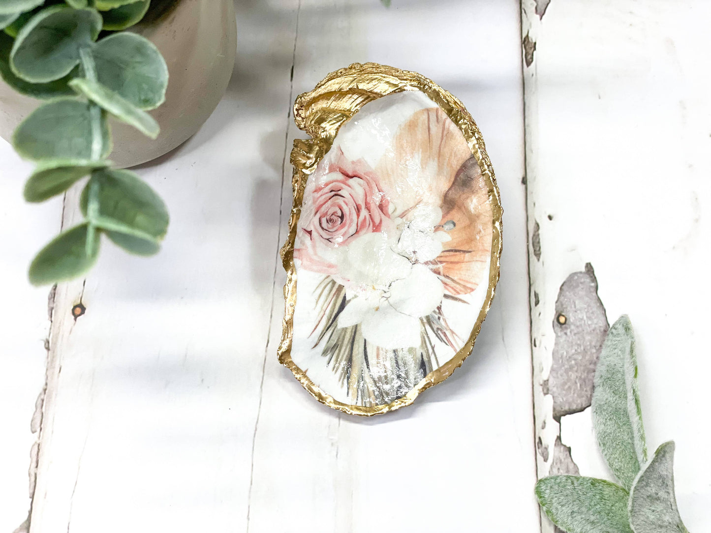 Alison Brooke Designs - Dried Palms Oyster Trinket Dish