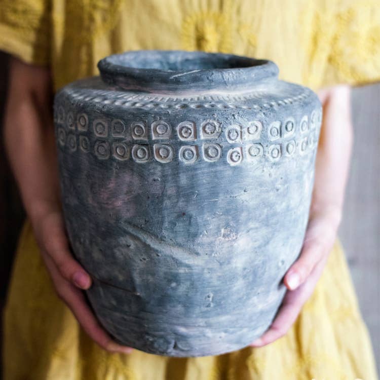 Rustic Reach - Ancient Maya Style Flower Pot: Small