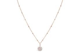 Stia Jewelry: Charm & Chain Necklace Pavé Disk