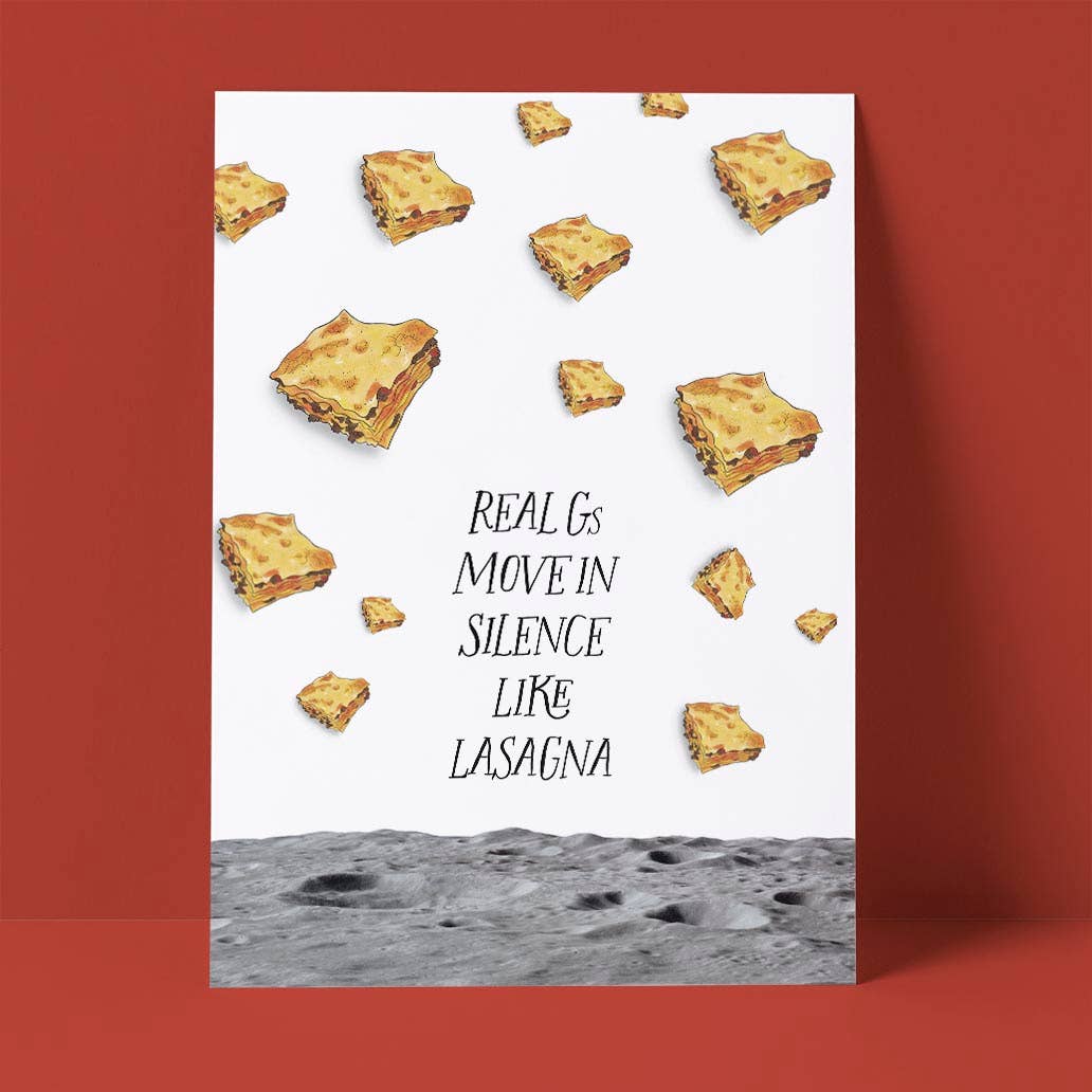 Pretty Good Cards - Silence Like Lasagna Card