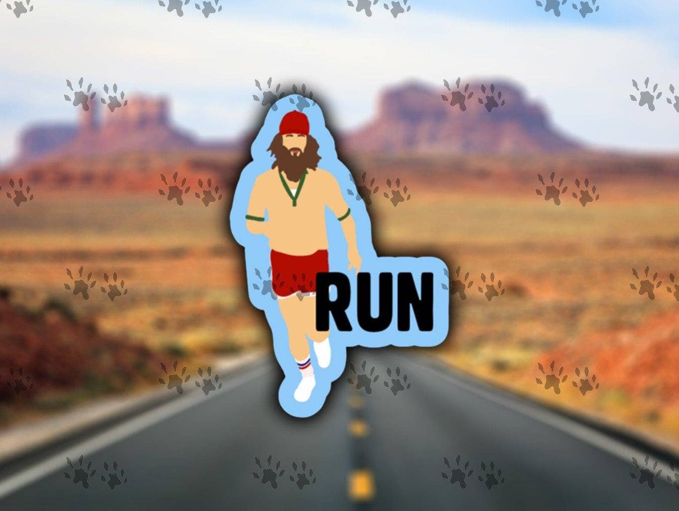 The Red Otter - Forrest Gump Sticker, Blue Run Sticker, Run, Running, Forrest Gump, 90’s Movies, Vinyl, Decal, Free Shipping