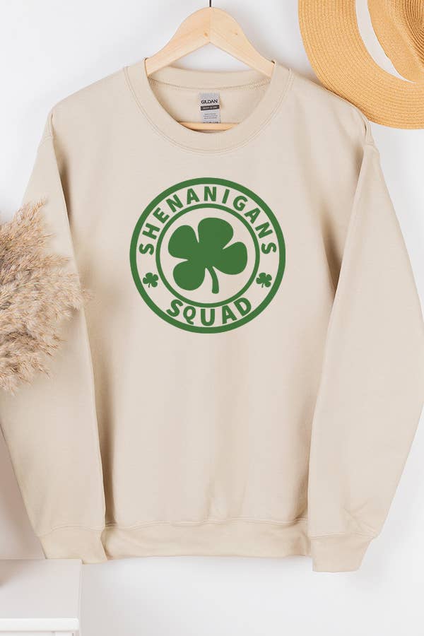 Cali Boutique Wholesale - Shenanigans Squad St Patty's Day Vintage Sweatshirt 25322