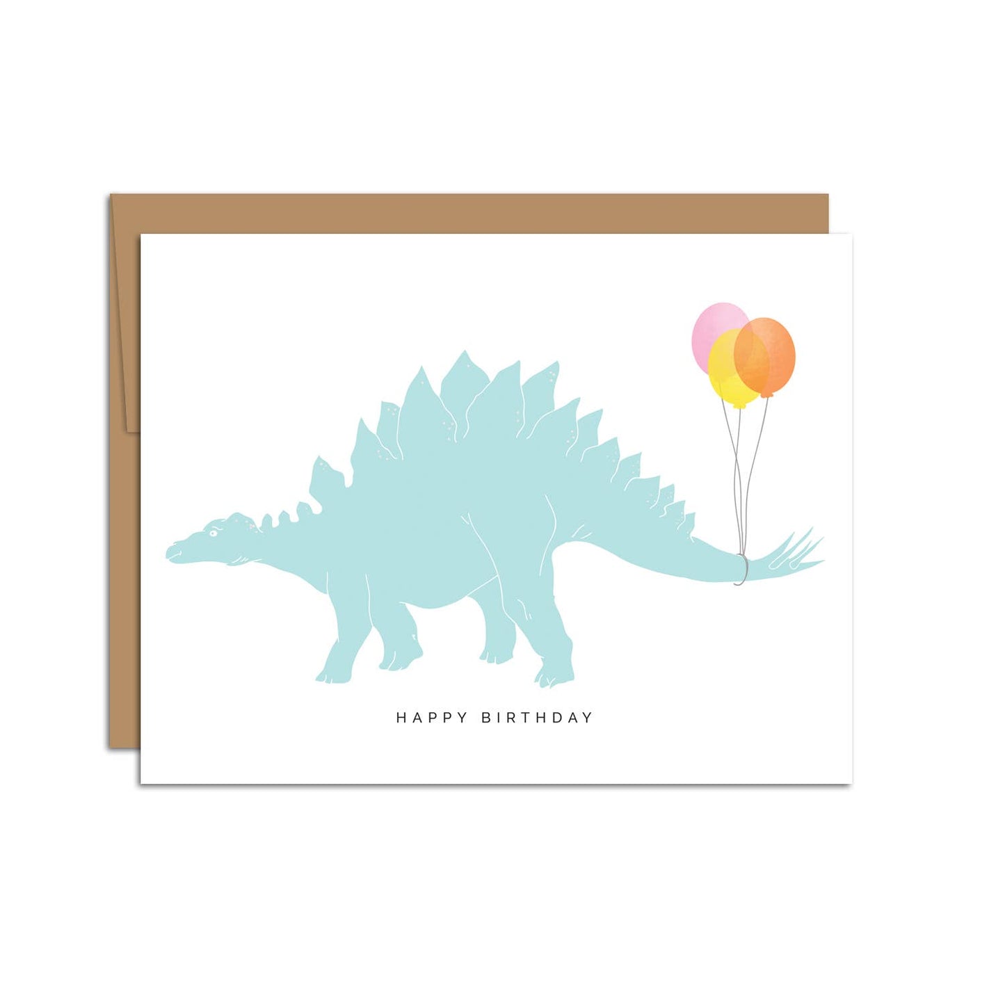 HAZELMADE - "Happy Birthday" Stegosaurus Dinosaur / Birthday / Card