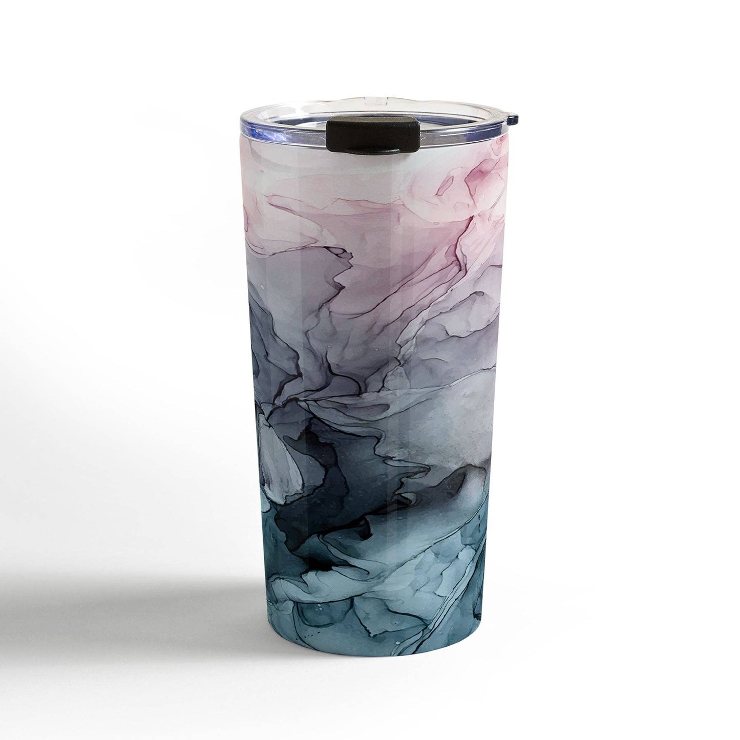 Deny Designs - Elizabeth Karlson Blush And Paynes Grey Abstract Travel Mug