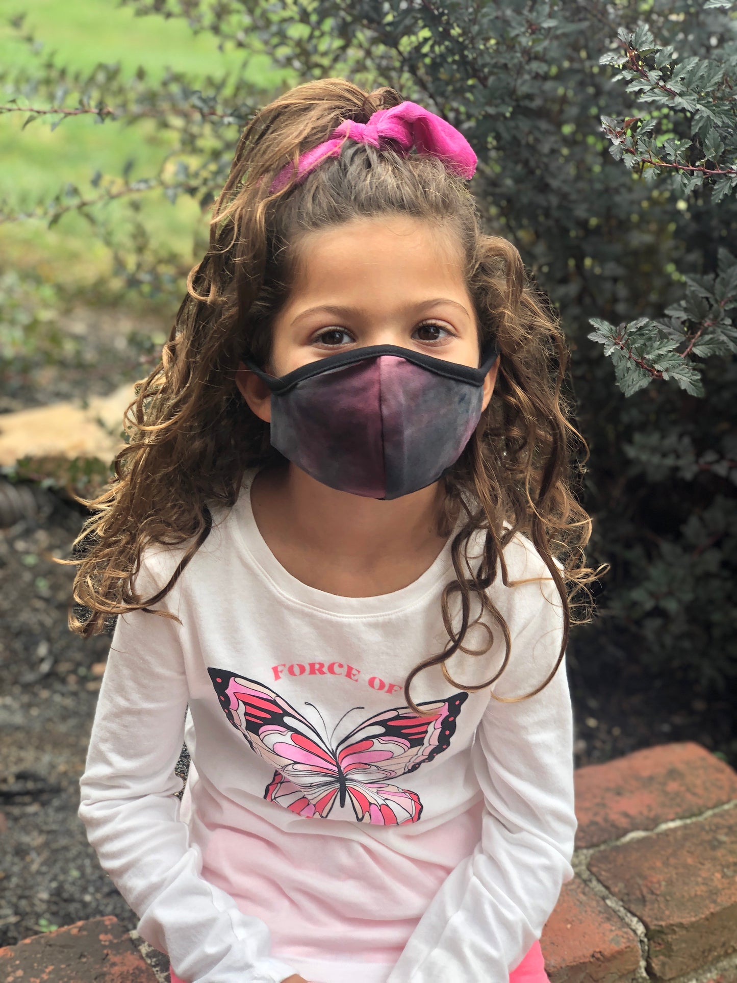 Dark Purple/Black Tie Dye Kids Mask