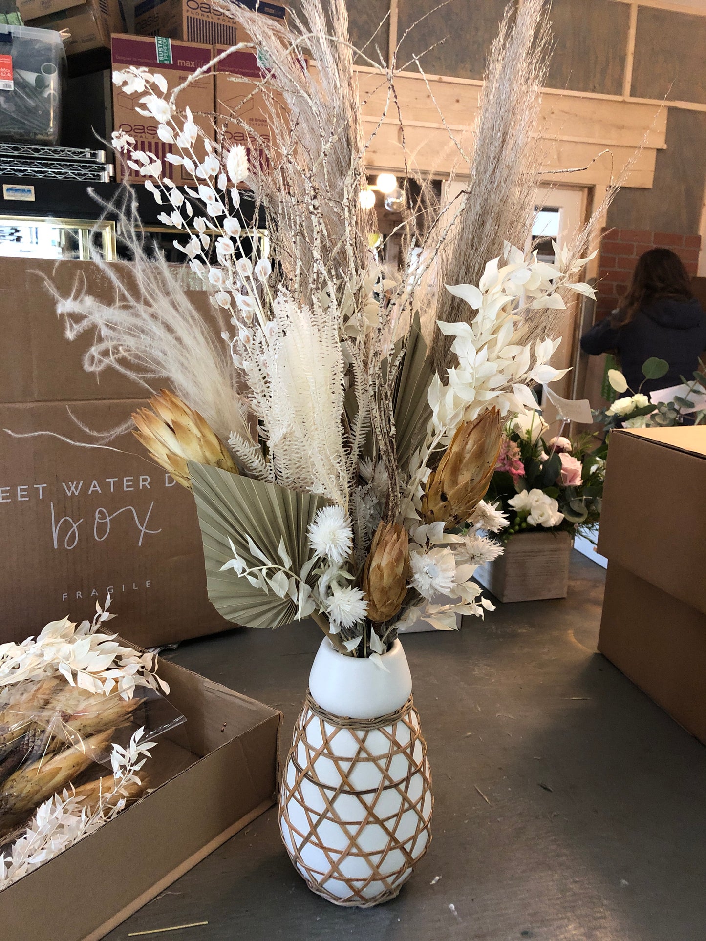 Tall Dried Pampas Arrangement