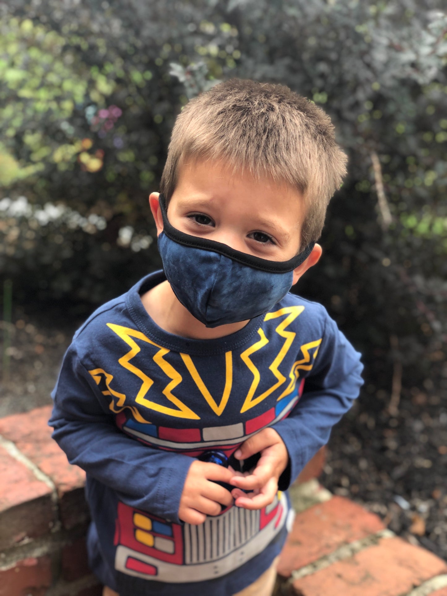 Navy Tie Dye Kids Mask